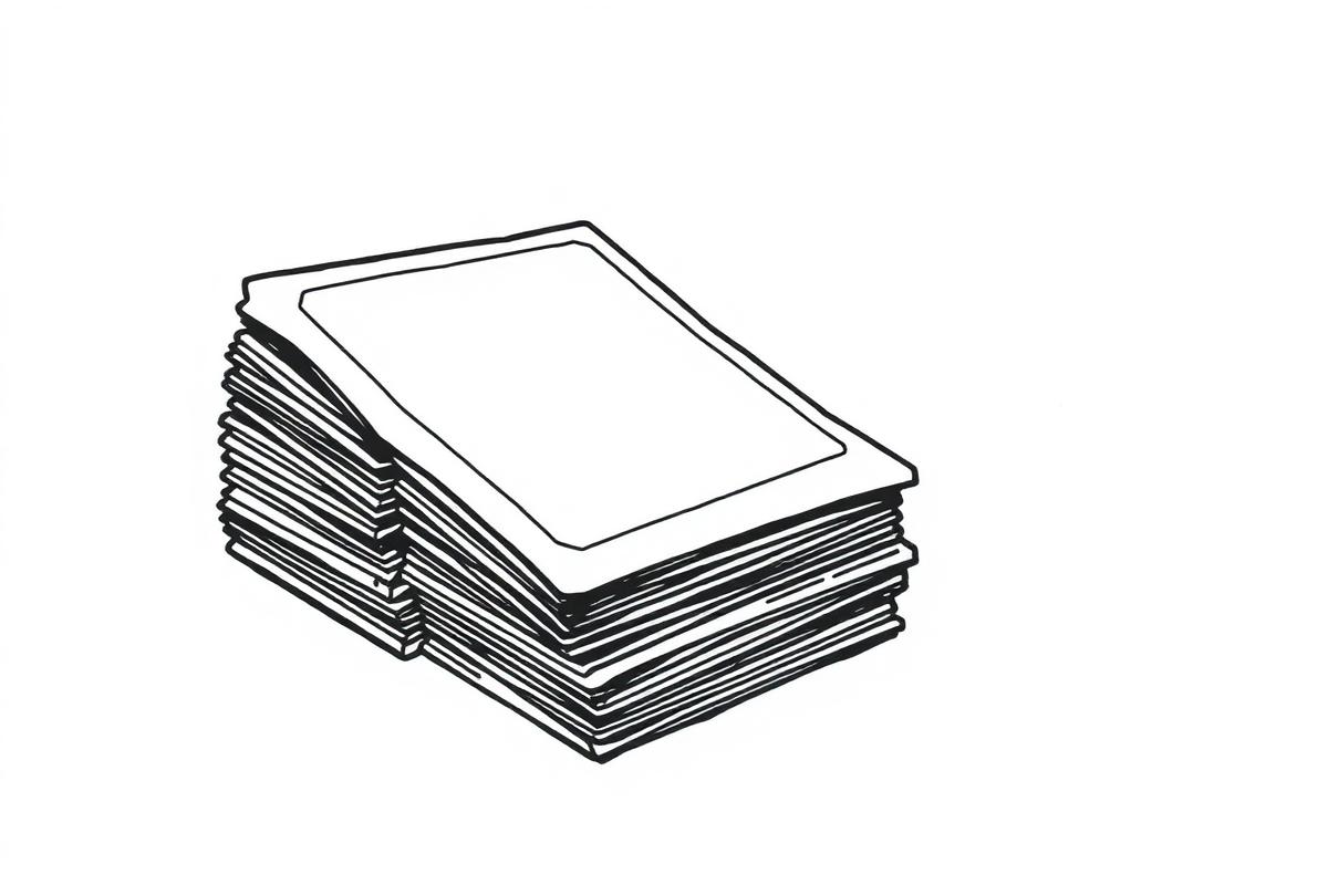 Illustration av en hög med ärendekort – helpdesk och ärendehantering
